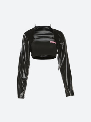 Cyberpunk Faux Leather Crop Jacket