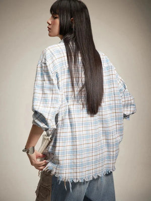 Distressed Plaid Shirt