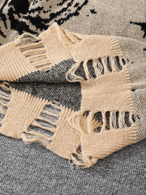 Distressed Pullover Sweater