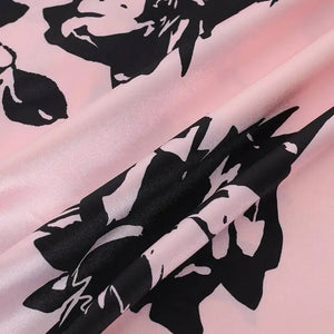 Floral Neck Tie Satin Top