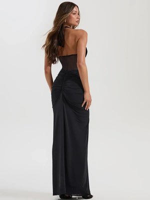Sheer Halter Maxi Dress