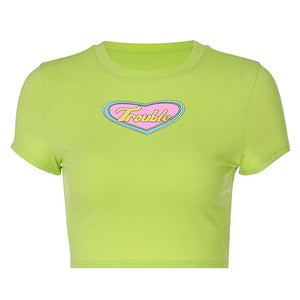 Trouble Crop Top in Green