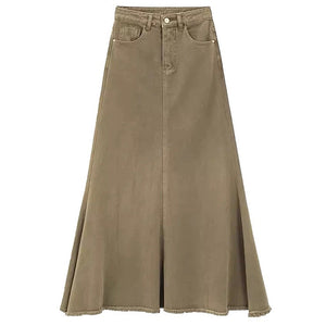 Fairy Grunge Denim Maxi Skirt