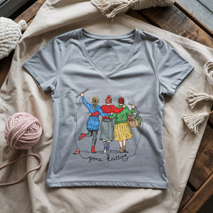 Girls Gone Knitting Lady V-neck
