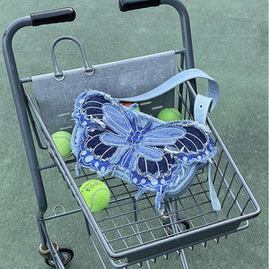 Y2K Aesthetic Butterfly Denim Handbag