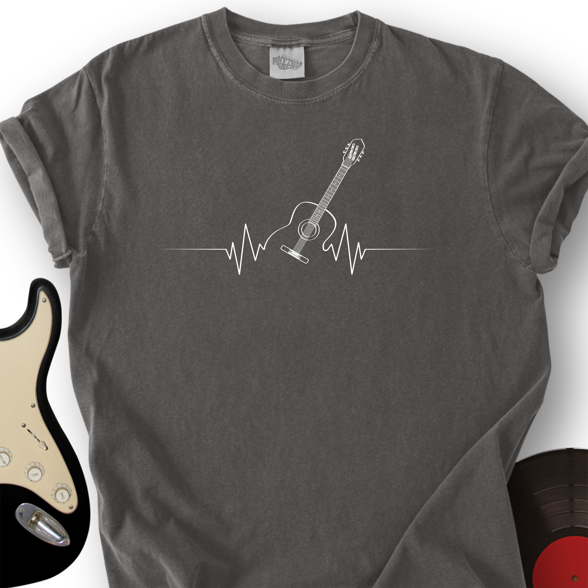 Acoustic Guitar Heart Beat T-Shirt