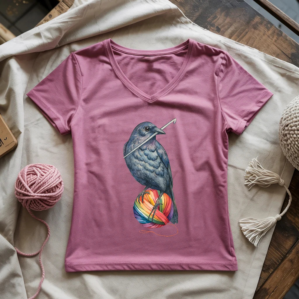Crochet Crow Lady V-neck