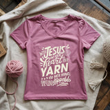 Jesus And Yarn Lady V-neck
