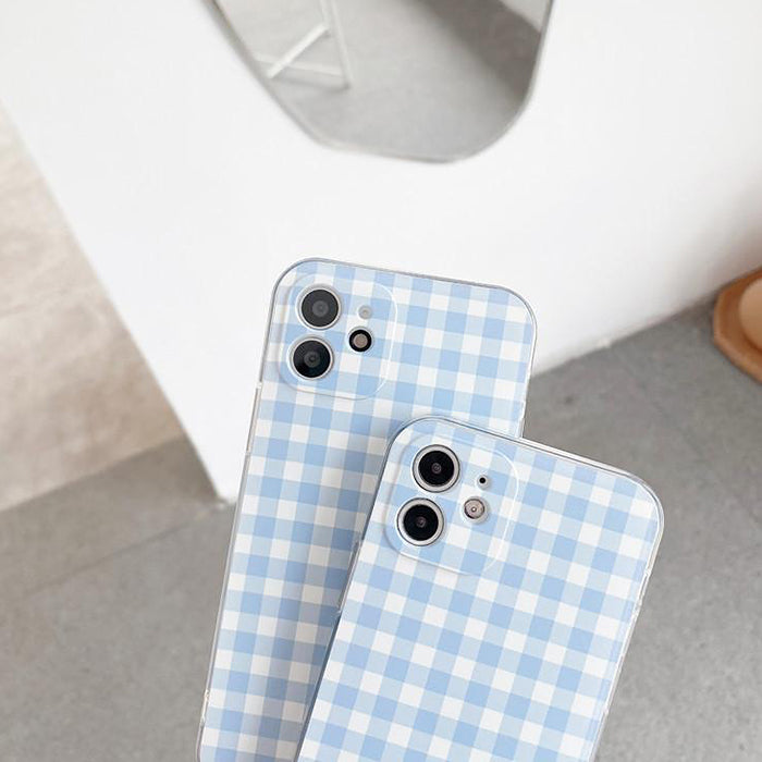 Baby Blue Plaid iPhone Case
