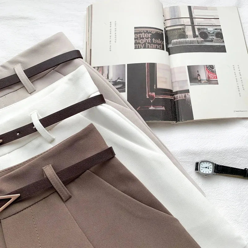 Belted High Waisted Shorts