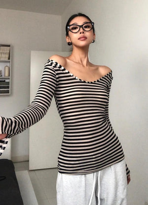 Black & White Striped Top