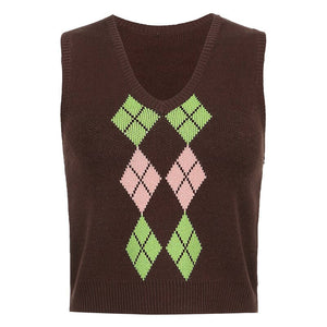 Brown Argyle Vest