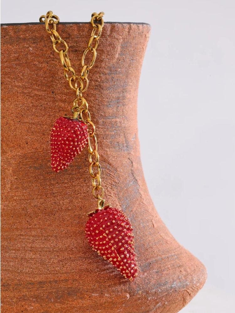Coquette Strawberry Necklace