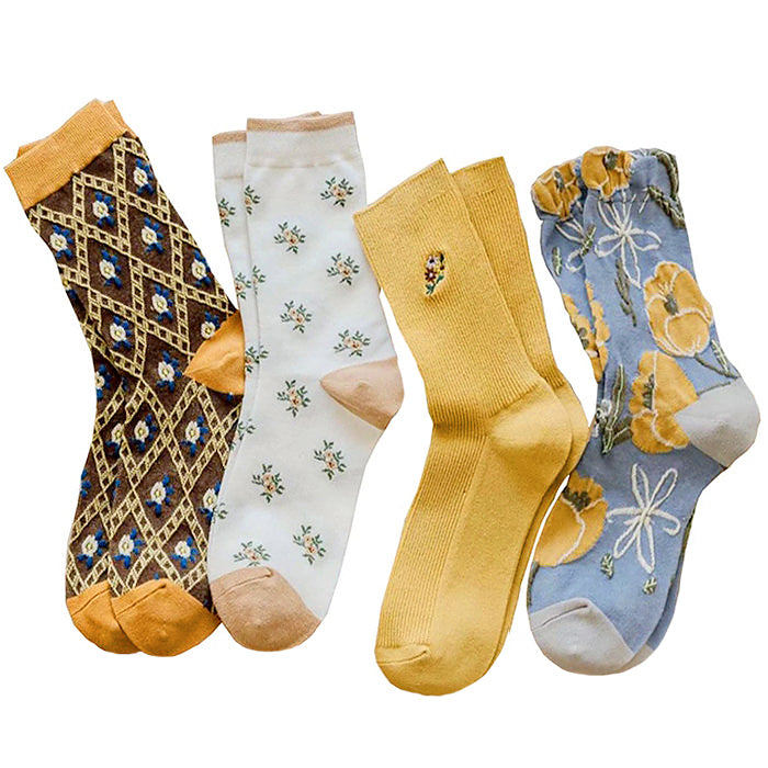 Cottagecore Embroidered Socks