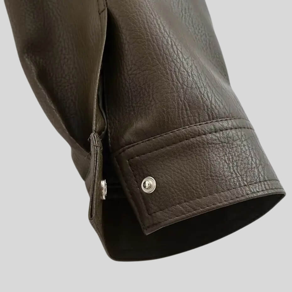 Cropped Faux Leather Jacket