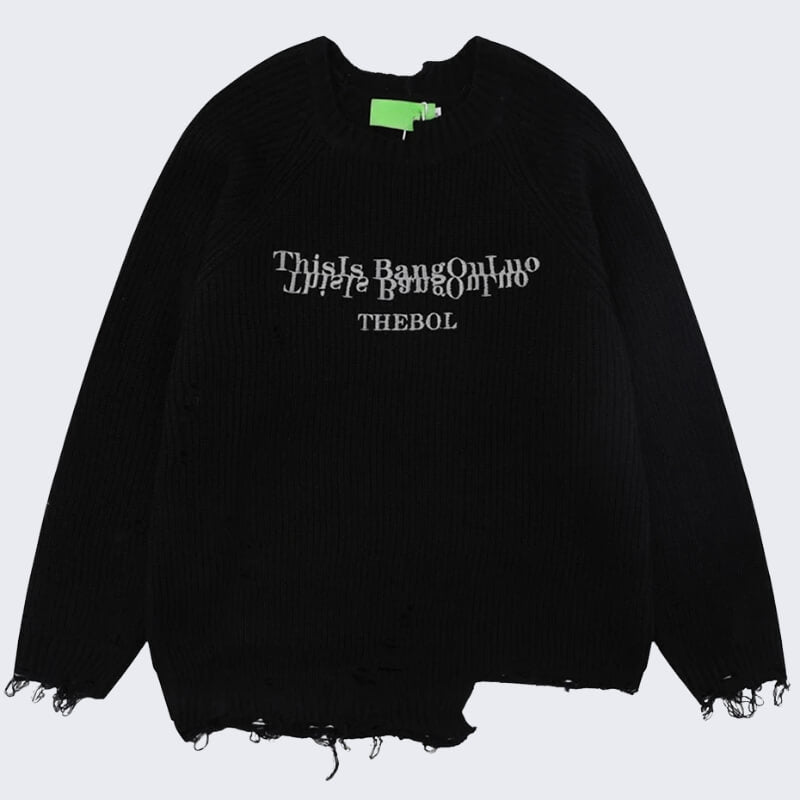 Distressed Knit Sweater