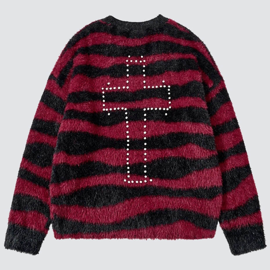 Fuzzy Cross Sweater