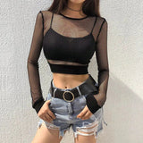Grunge Fishnet Crop Top
