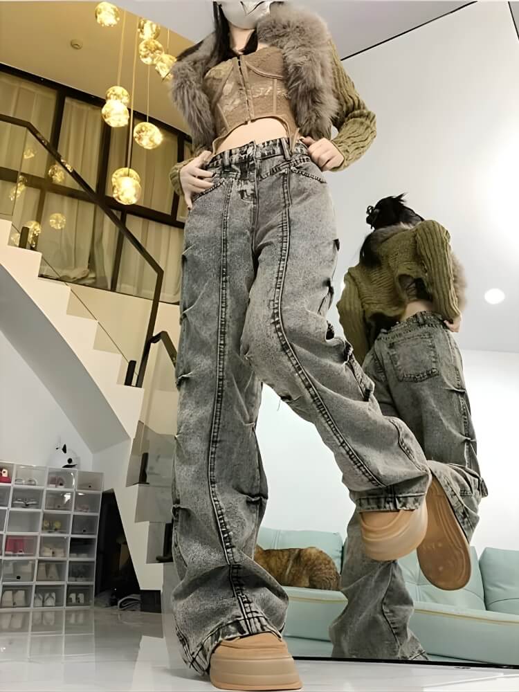 Grunge Wide Leg Jeans