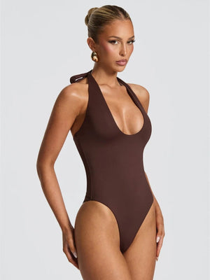 Halter Bodysuit & Maxi Skirt Two Piece Set