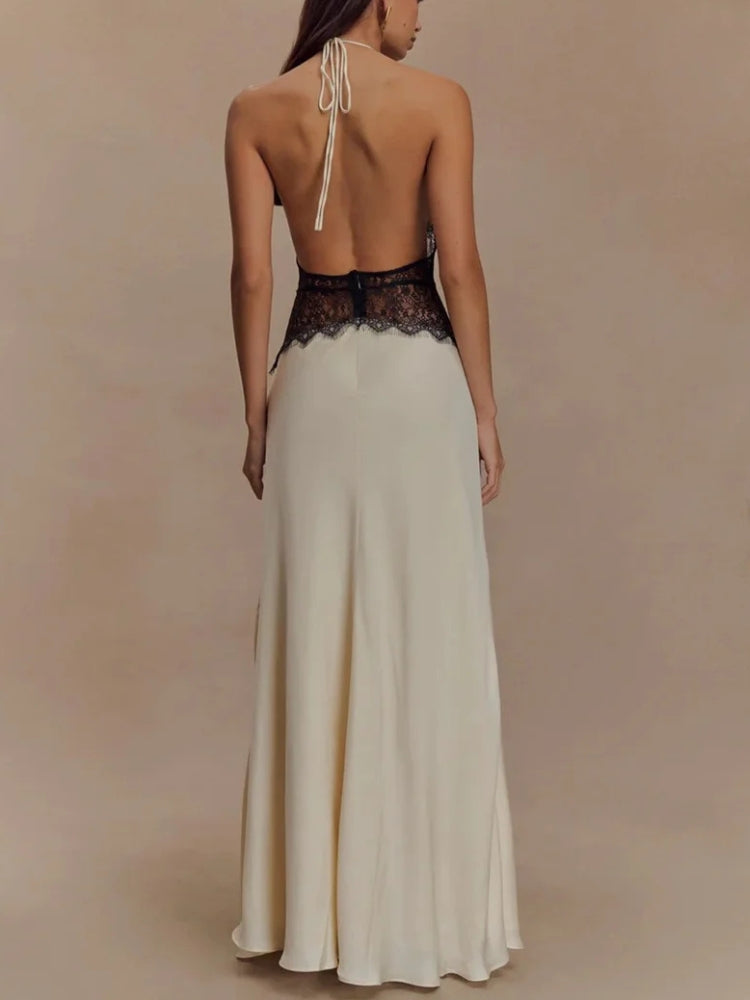 Halter Neck Backless Maxi Dress