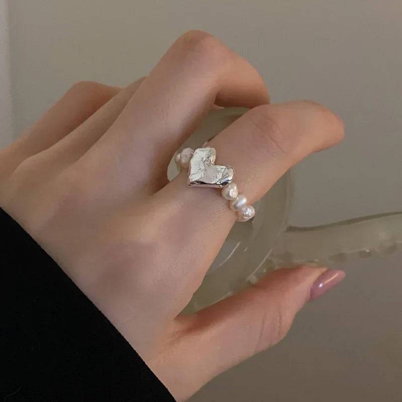 Heart Stone Beaded Ring