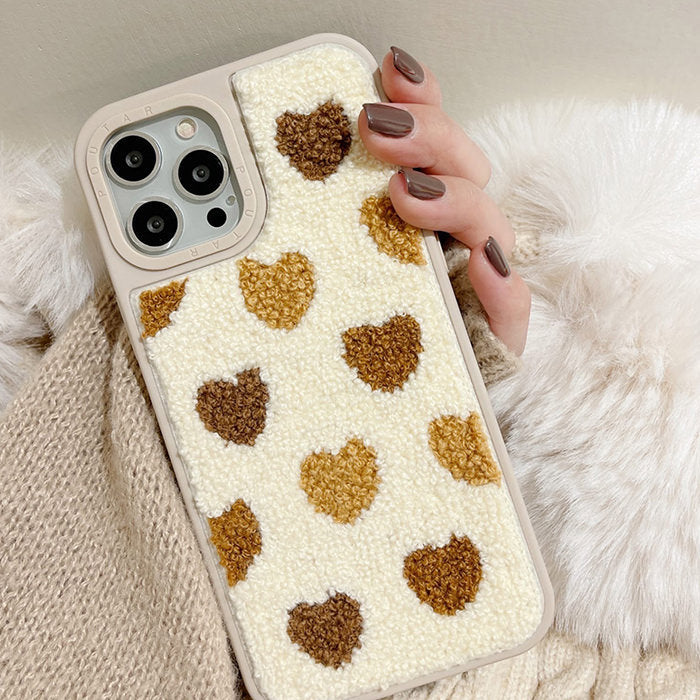 Hearts Fuzzy iPhone Case