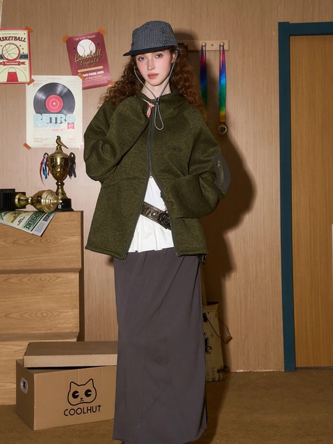 Oversized Fleece Zip-Up Jacket