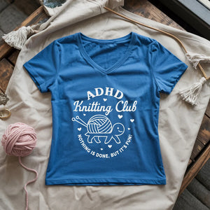 ADHD Knitting Club Lady V-neck