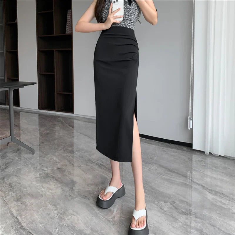 Side Slit Midi Skirt