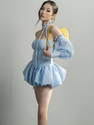 Strapless Bubble Mini Dress