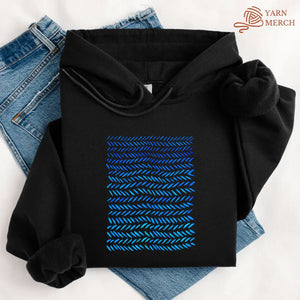 Watercolor knitting pattern Hoodie