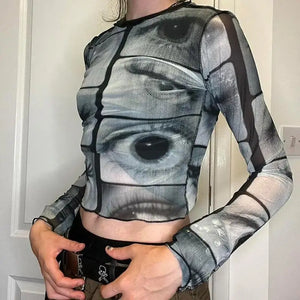 Weirdcore Eyes Top