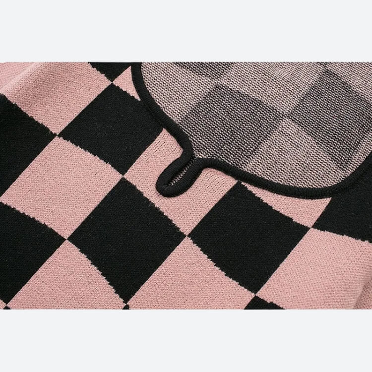 Y2K Checkered Square Neck Top
