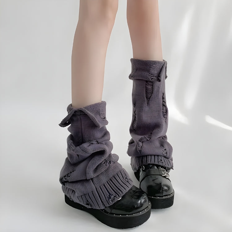 Y2K Grunge Knitted Leg Warmers