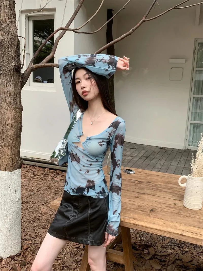 Y2K Tie Dye Sheer Tee