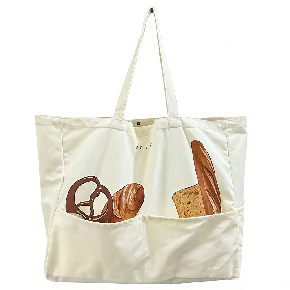 Aesthetic Bread Print Tote Bag