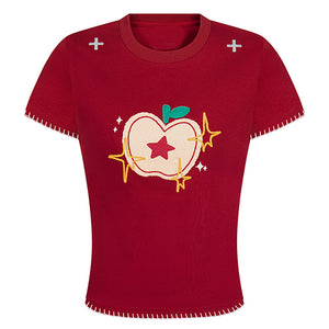 Apple Embroidered T-Shirt