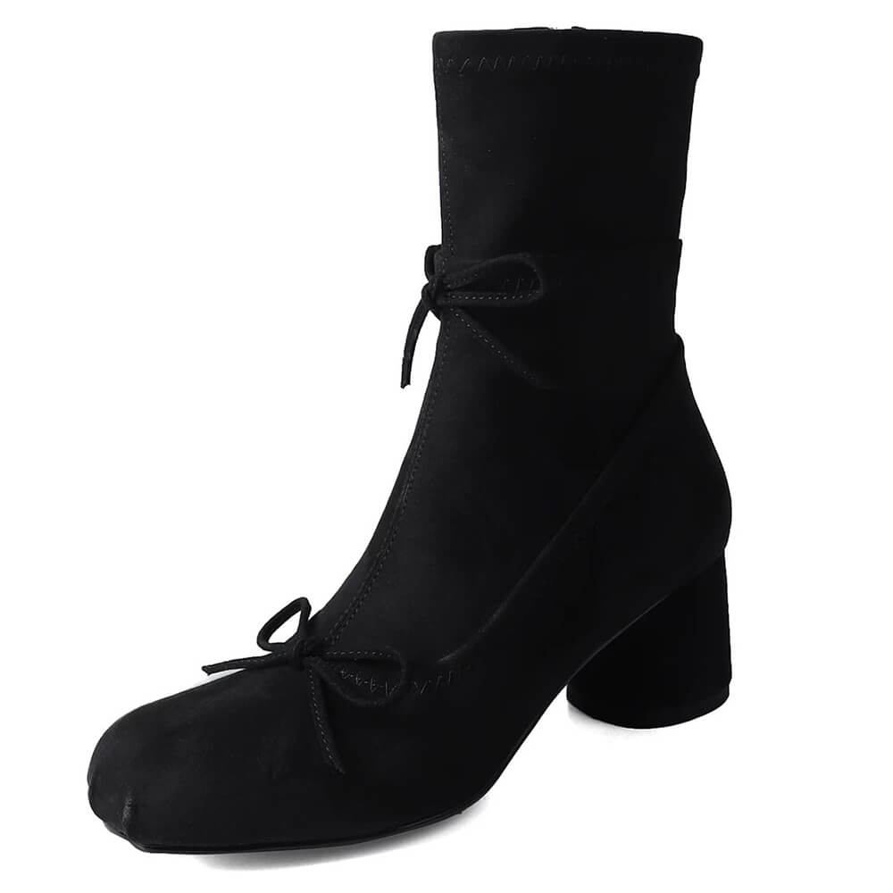Balletcore Square-Toe Ankle Boots