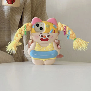 Beach Girl with Braids iPhone Case