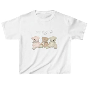 Y2K Bears Print Crop Top