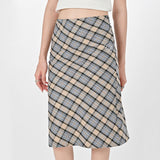 Gossip Goes Around Plaid Midi Skirt