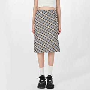 Gossip Goes Around Plaid Midi Skirt