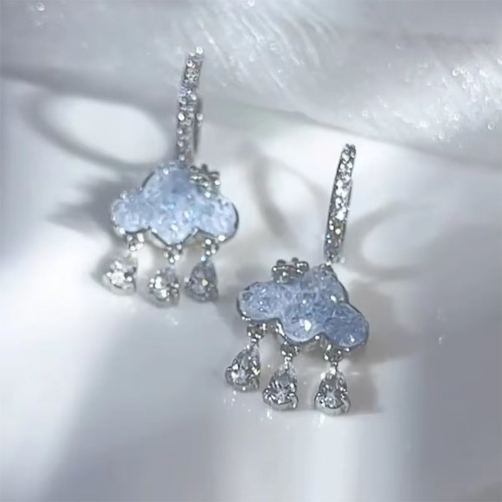 Cloud Crystal Drop Earrings