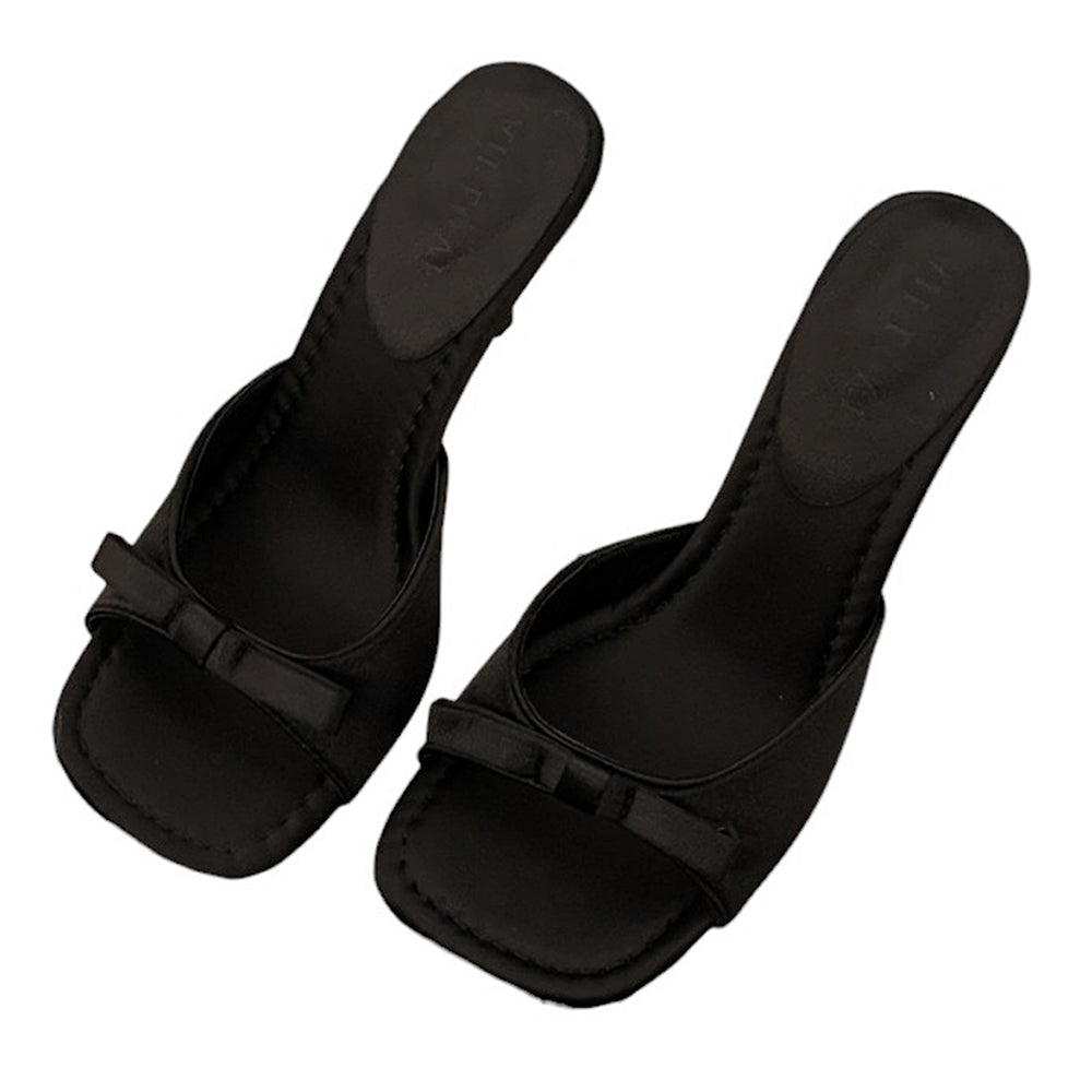 Coquette Bow Heeled Mules