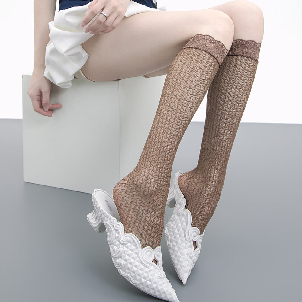 Coquette Lace Mesh Knee Socks