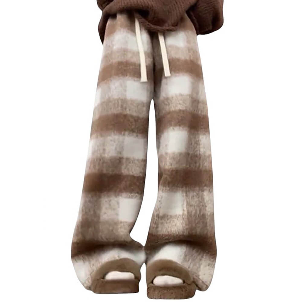 Fall Feels Cozy Plaid Trousers