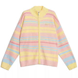 Danish Pastel Striped Zip-Up Jumper
