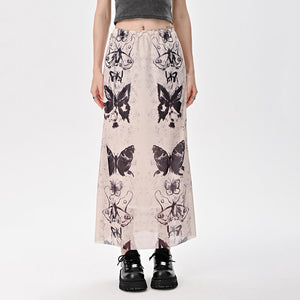Fairy Grunge Butterfly Maxi Skirt