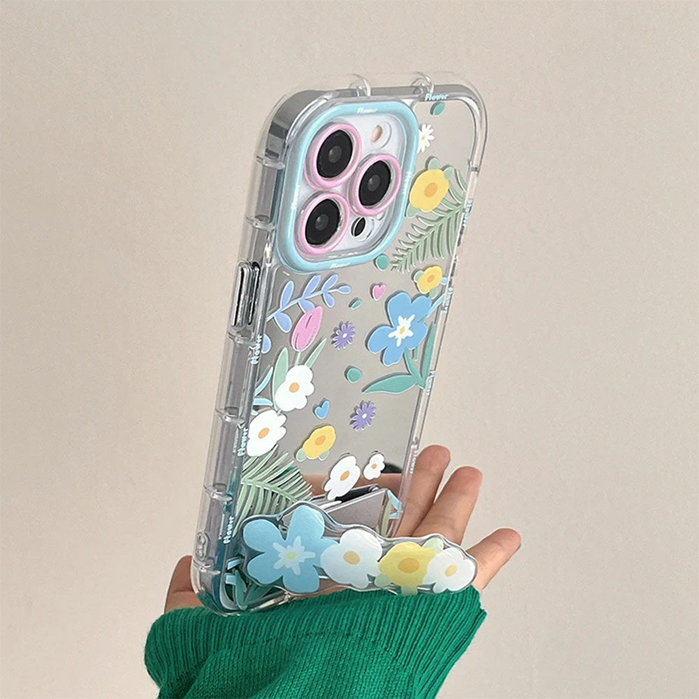 Flowers Pattern IPhone Case With Holder